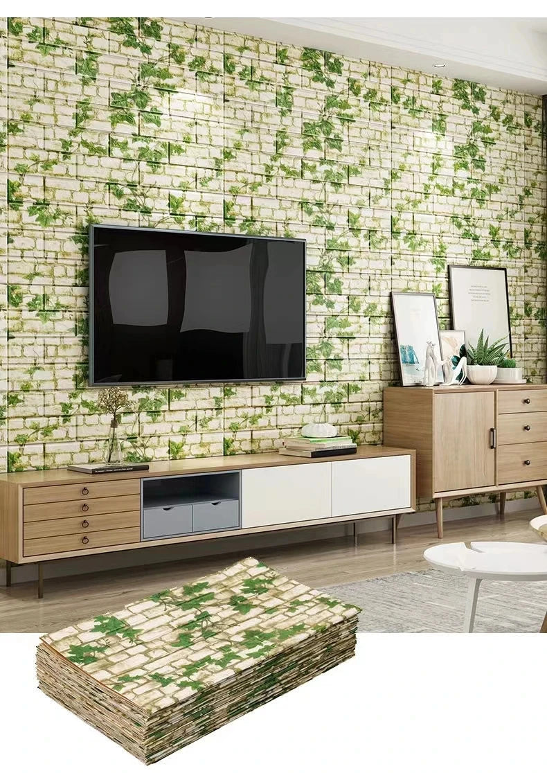 3D Self-Adhesive Brick Wallpaper – Waterproof Peel and Stick for Home Decor