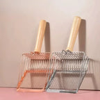 Stainless Steel Pet Litter Scoop – Long Handle Tool for Cat Hygiene