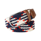Woven Elastic Canvas Belt – Stretch Braided Buckle Strap for Casual Jeans