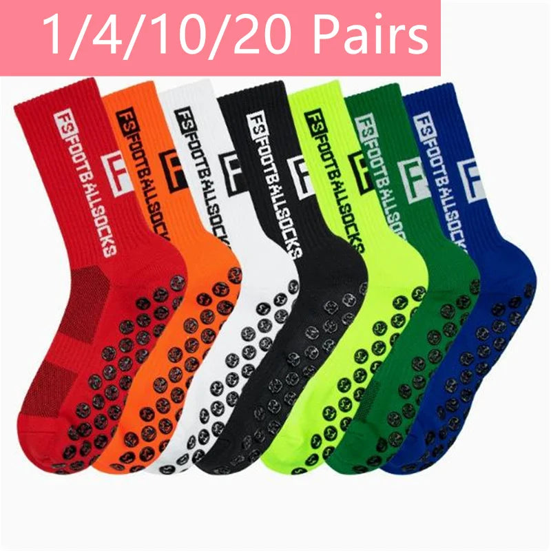 Non-Slip Silicone Grip Sports Socks – Mid-Calf Athletic Gear for Football Yoga