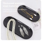 Stainless Steel Oval Tray – Minimalist Jewellery Storage for Desktop Decor