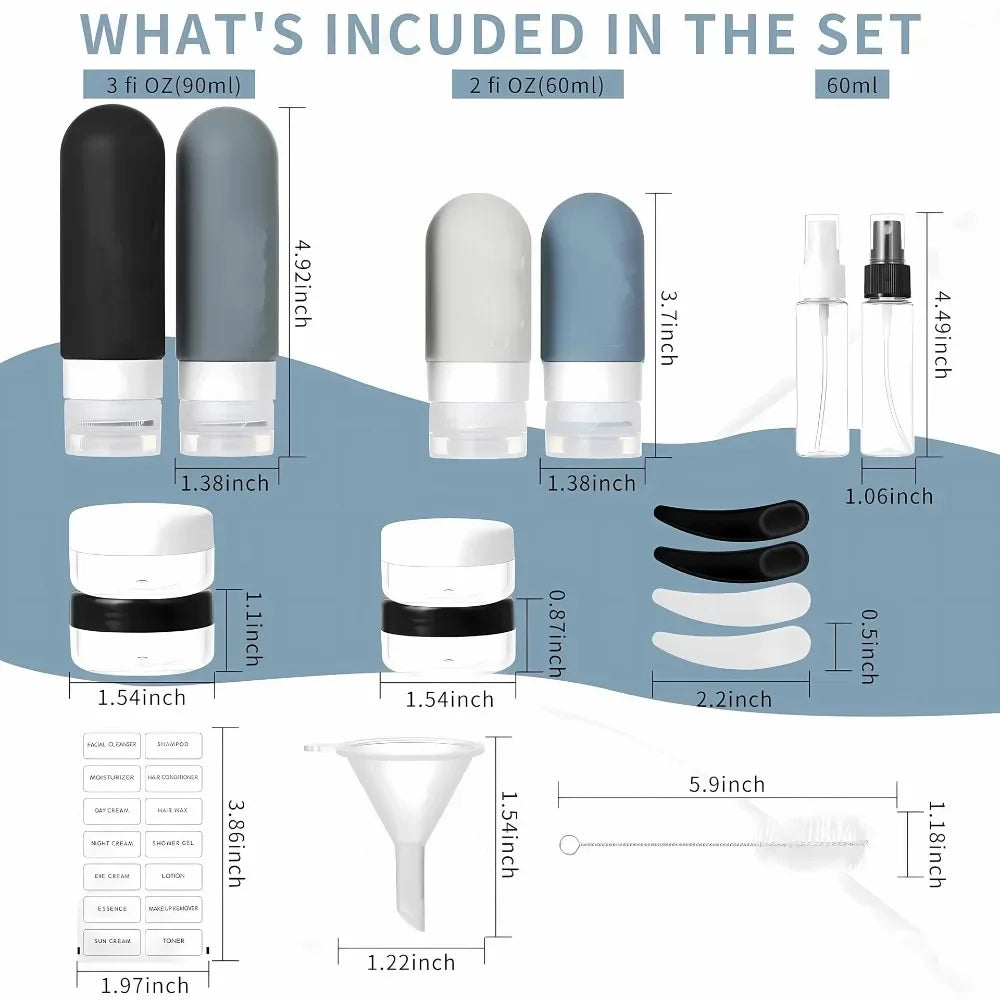 Leak-Proof Travel Bottles Set – Refillable Containers for Toiletries