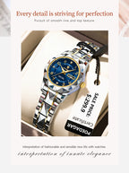 POEDAGAR Quartz Women's Watch – Stainless Steel Waterproof Date for Dress