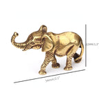 Antique Bronze Elephant Figurine – Solid Copper Miniature for Home Decor