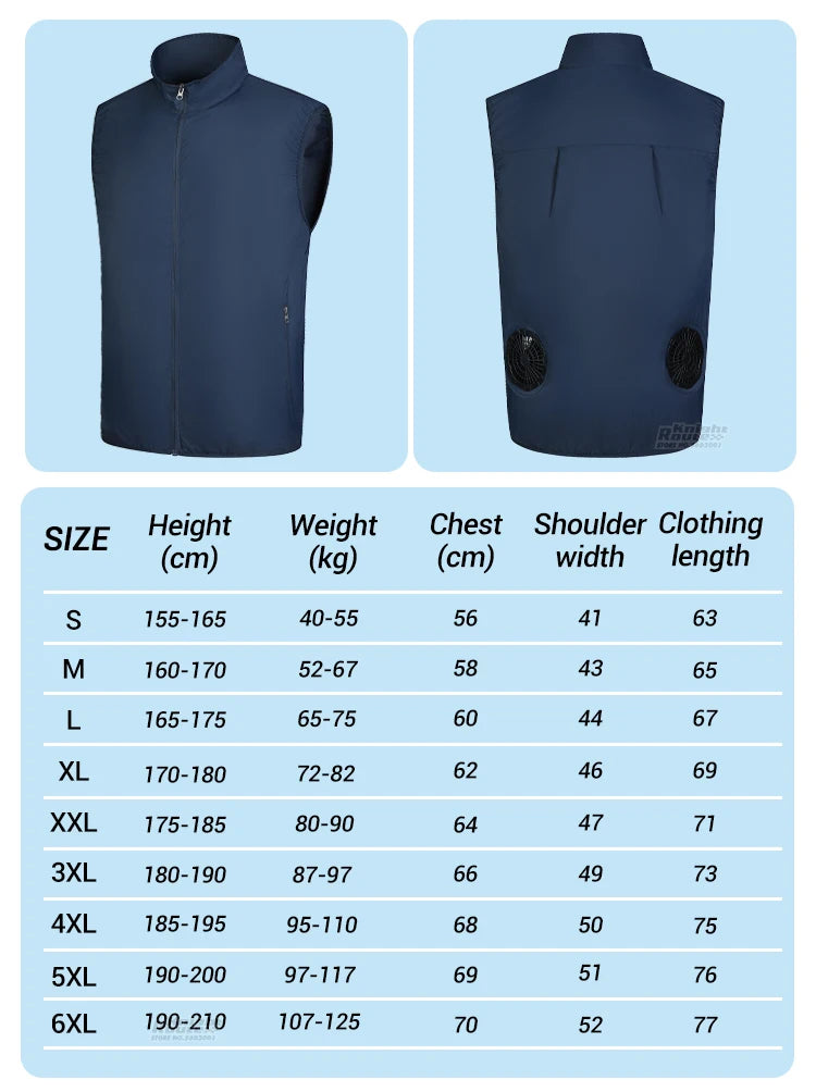 Air-Conditioned Cooling Vest – 13-Hour Fan System for High-Temperature Work
