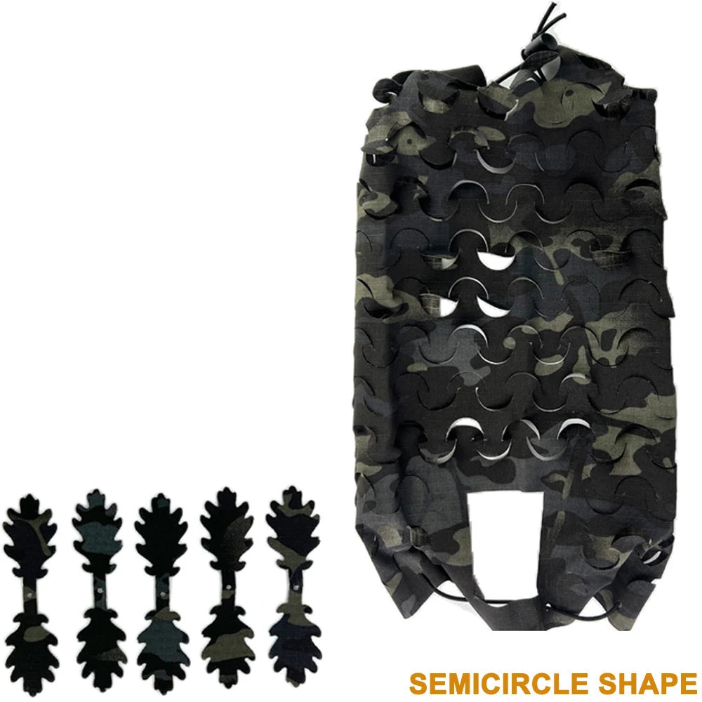 3D Camo Mesh Helmet Cover – Laser Cut Leaf Accessory for Airsoft and Hunting