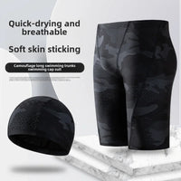 Camouflage Swim Trunks – Breathable Loose-fit Boardshorts for Men