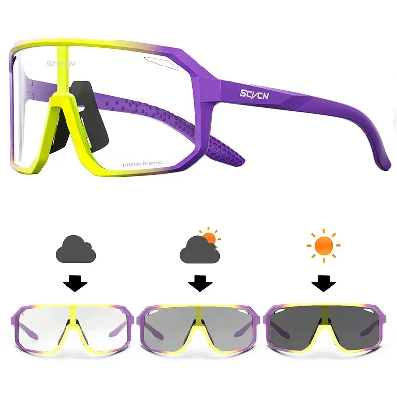 Photochromic Cycling Sunglasses – UV400 Protective Eyewear for MTB and Road Bike