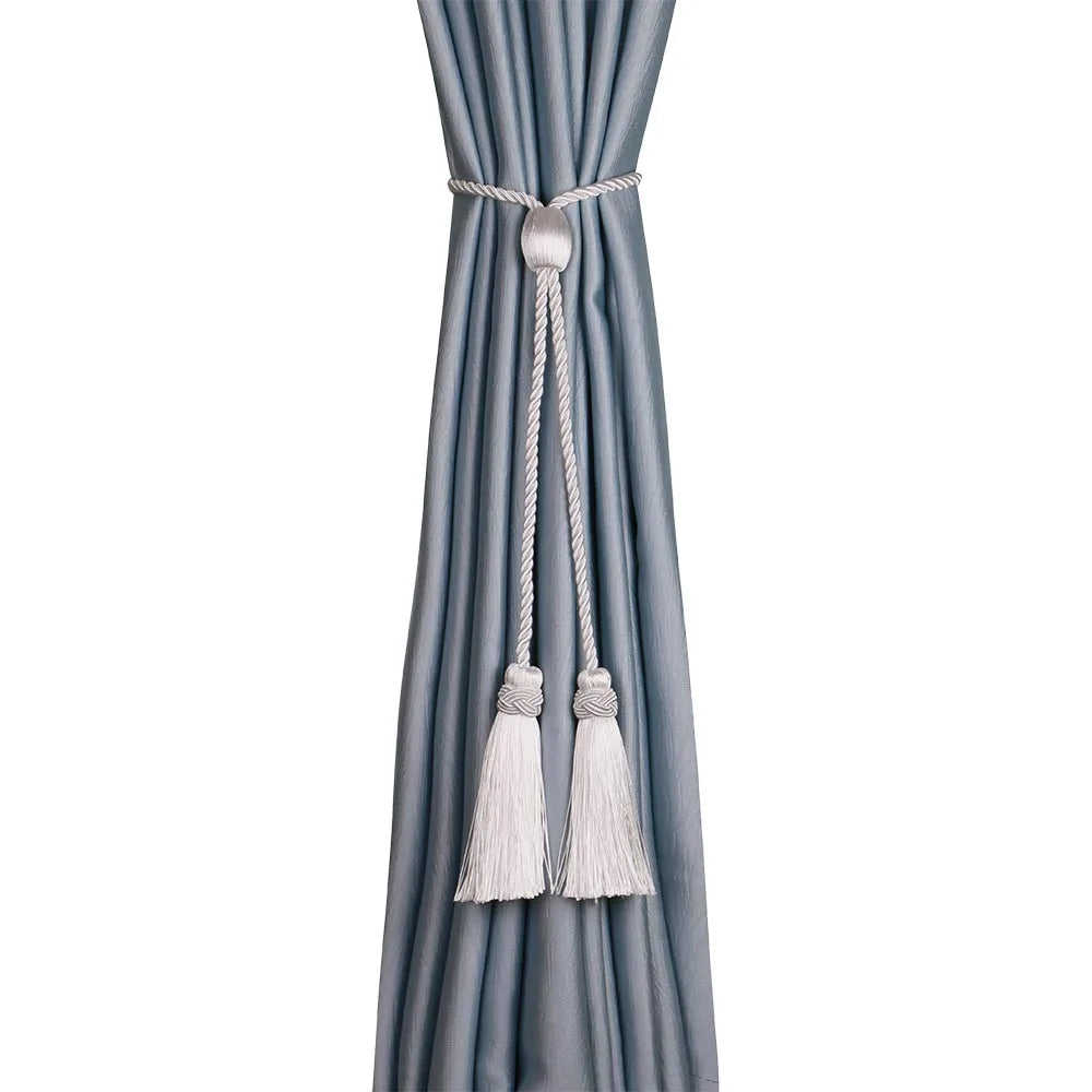 Gold Tassel Curtain Tiebacks – Braided Polyester Rope for Home Decoration