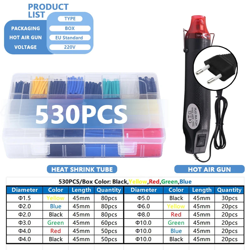 Heat Shrink Tubing Kit – Waterproof Electric Wire Insulation for Cable Repair