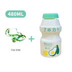 Milk Carton Water Bottle – 480ml Kawaii Plastic Cup for Kids and Adults