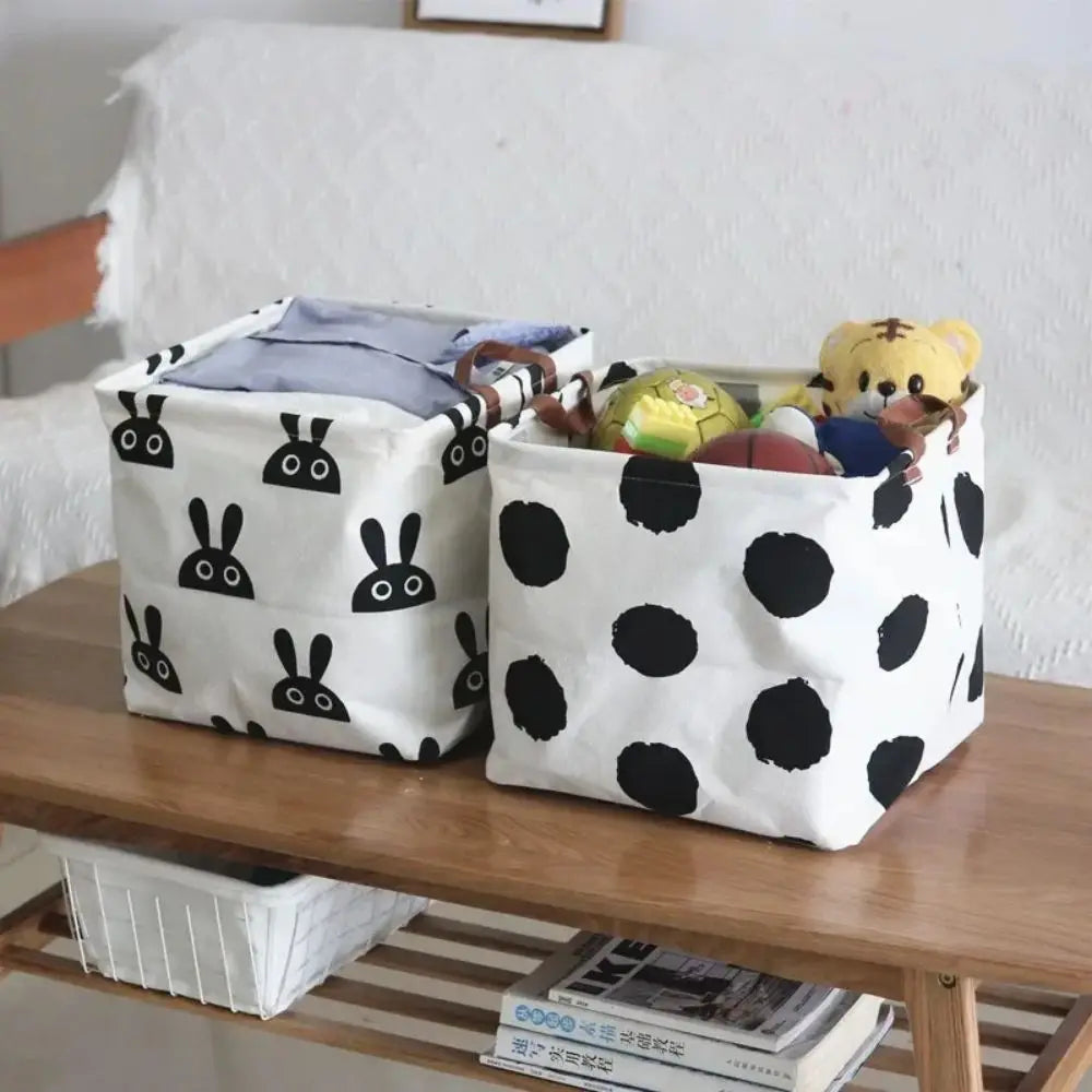 Foldable Cotton Linen Laundry Basket – Large Storage Bin for Home Organization