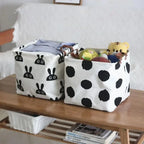 Foldable Cotton Linen Laundry Basket – Large Storage Bin for Home Organization
