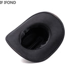 Vintage Wide Brim Cowboy Hat – Leather Western Style for Men and Women