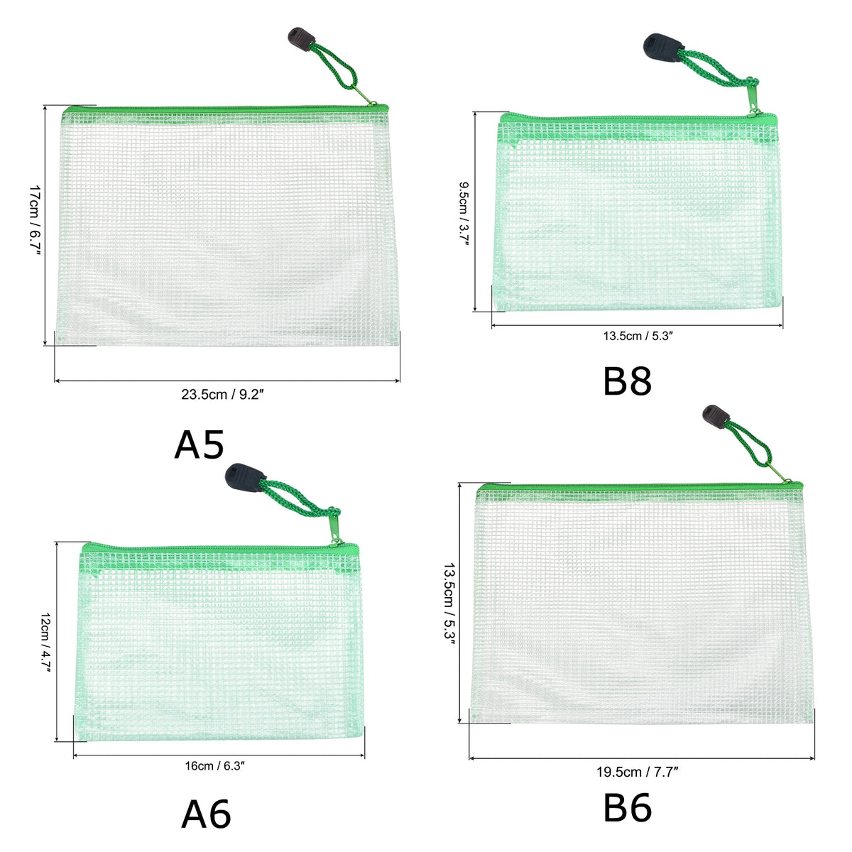 Waterproof Mesh Zipper Pouches – PVC Document File Bags for Office Stationery