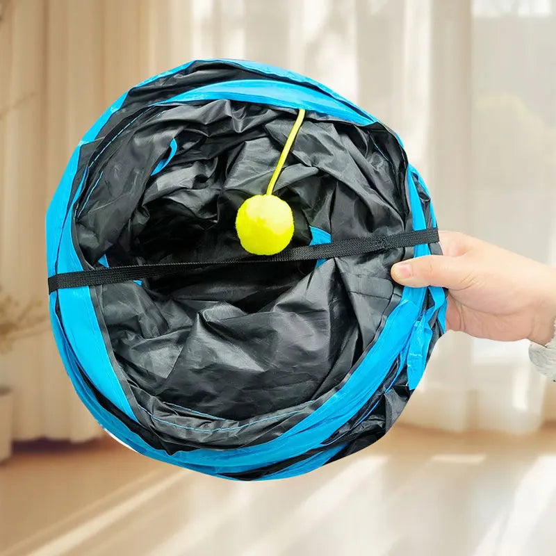 Foldable Pet Play Tunnel – Interactive Drill Barrel for Cat Training