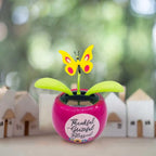 Solar Dancing Sunflower and Butterfly – Dashboard Figurine for Desk Decor