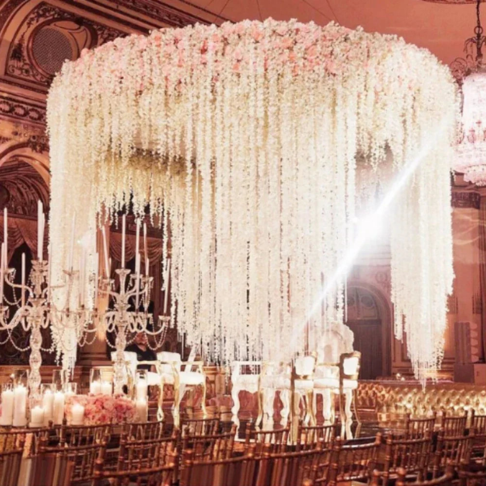 Artificial Wisteria Flower Garland – Hanging Vines for Wedding Party Decor
