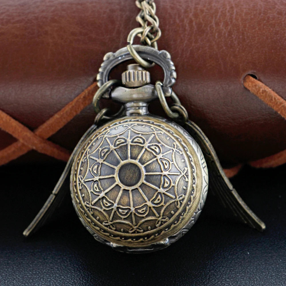 Vintage Gold Fairy Ball Quartz Pocket Watch – Pendant Necklace Gift