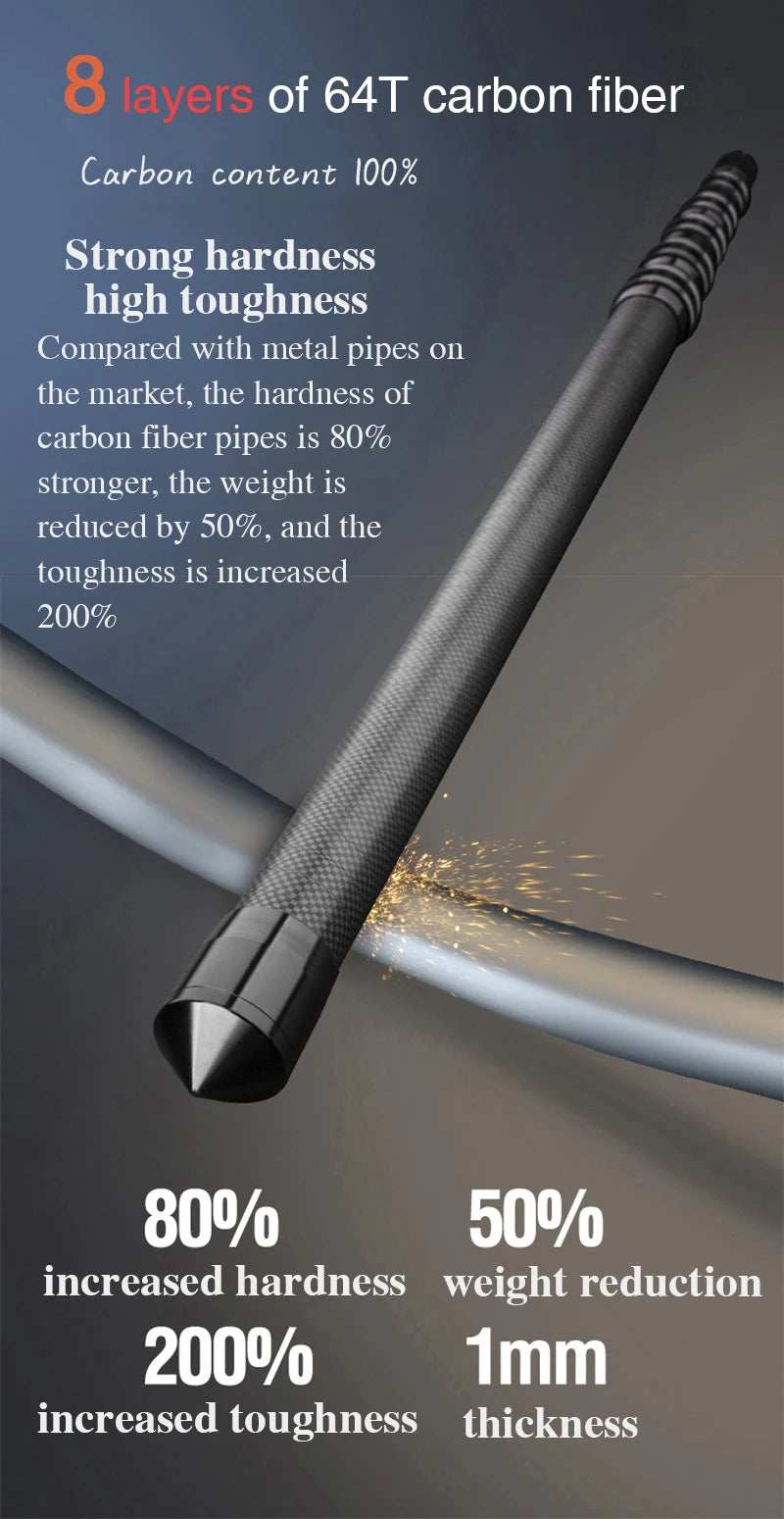 Carbon Fiber Telescopic Tarp Pole – Adjustable 3m Lightweight Camping Gear