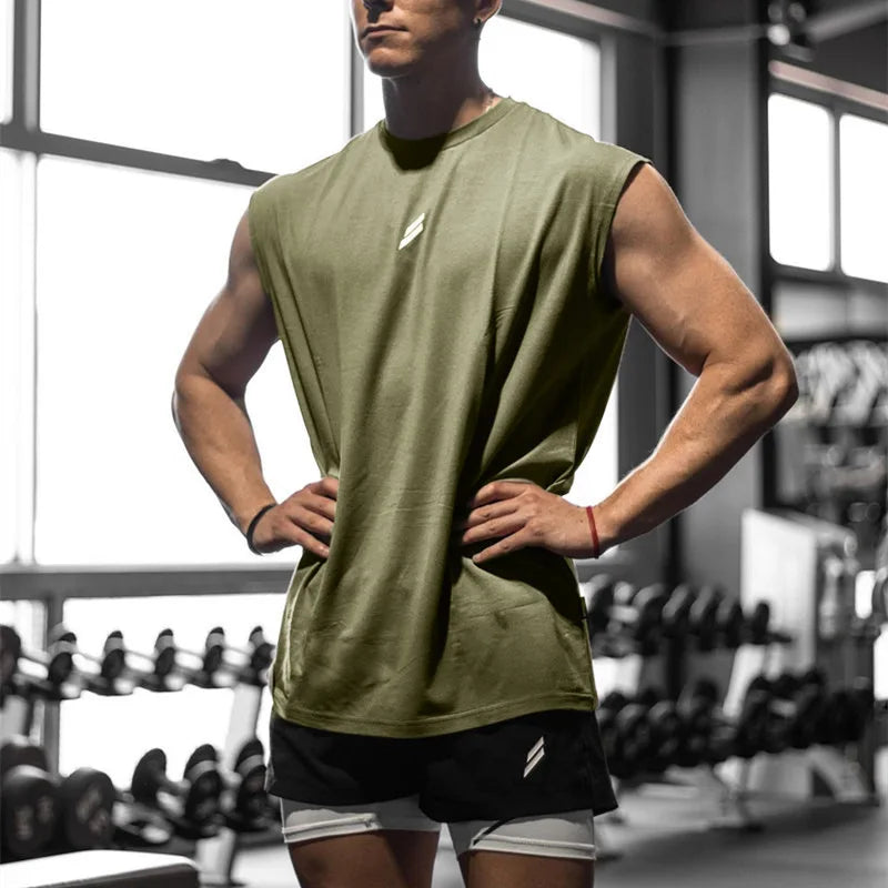 Mens Sleeveless Sports Tank – Quick-Dry Breathable Vest for Gym Training