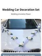 Wedding Car Decoration Kit – Floral Ribbon Set for Bridal Vehicle Layout