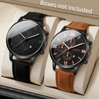 Leather Quartz Calendar Watch – Elegant Fashion Accessory for Men and Women
