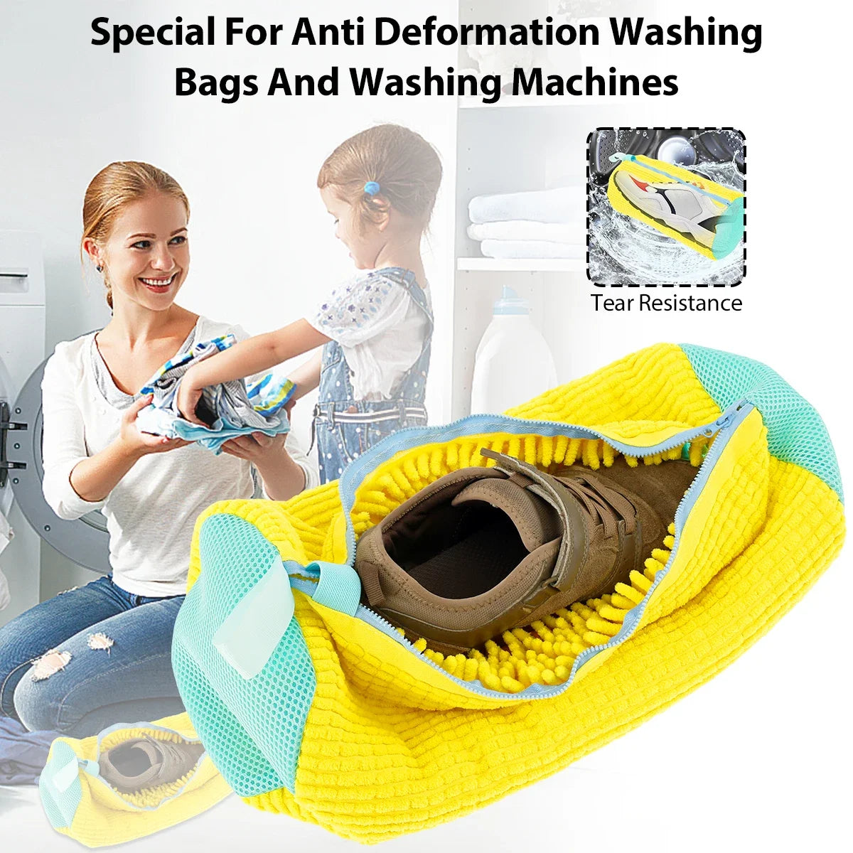 Mesh Sneaker Washing Bag – Reusable Protective Laundry Pouch for Tennis Shoes