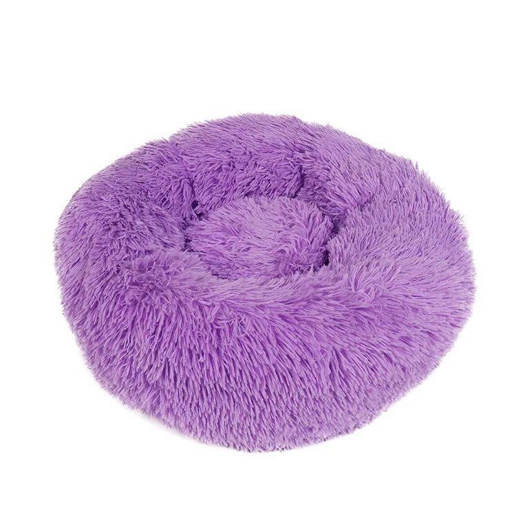 Round Plush Pet Bed – Soft Warm Sleeping Mat for Large Dogs and Cats