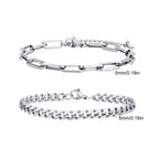 Stainless Steel Chain Bracelet – Men’s Trendy Cuban Link Wristband for Jewelry