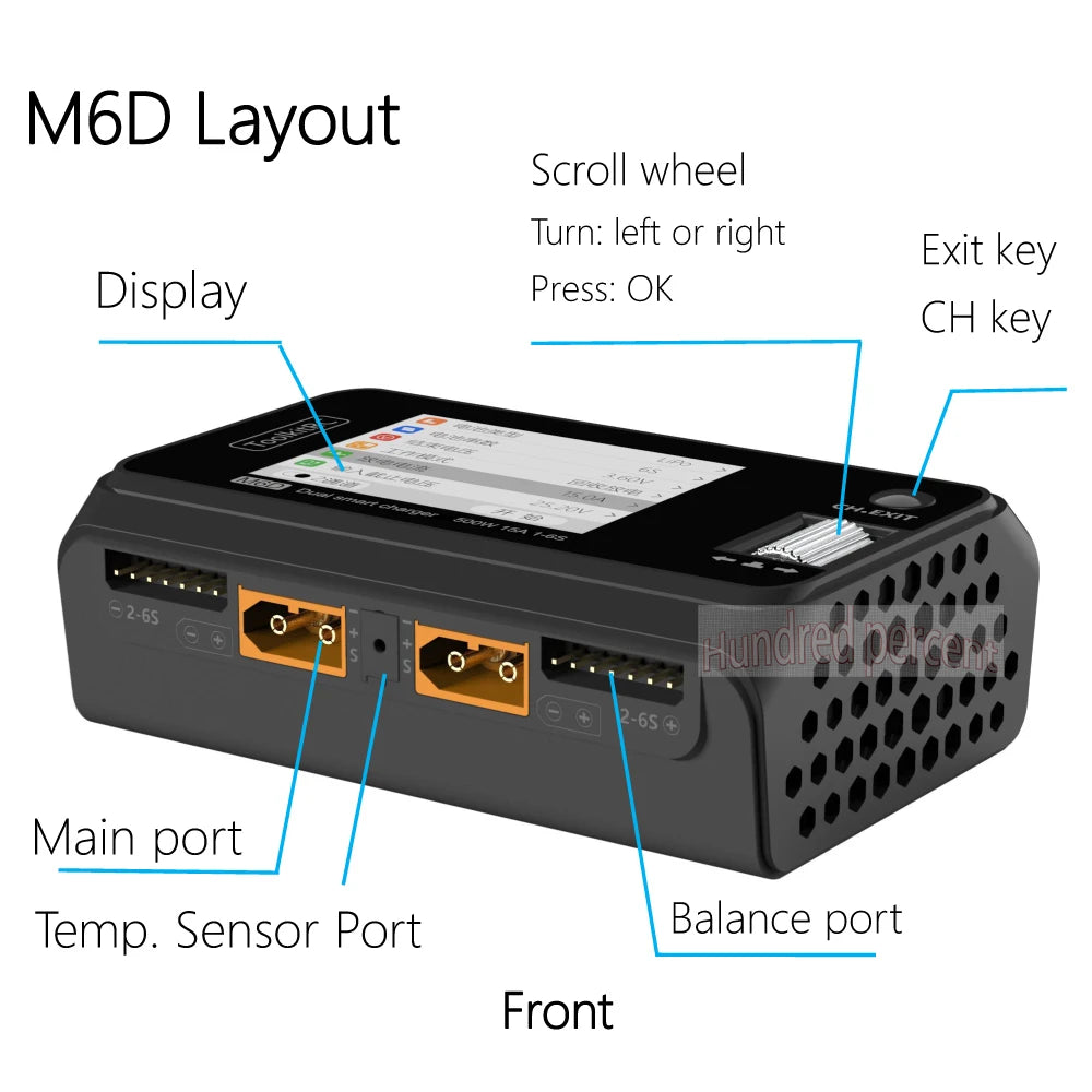 Dual Channel Smart Charger – 500W 15A for FPV Drone Lipo Batteries