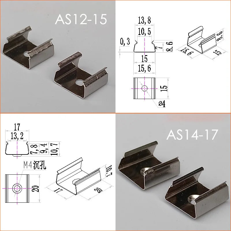 Stainless Steel LED Mounting Clips – Rigid Fixture for Outdoor Neon Strips