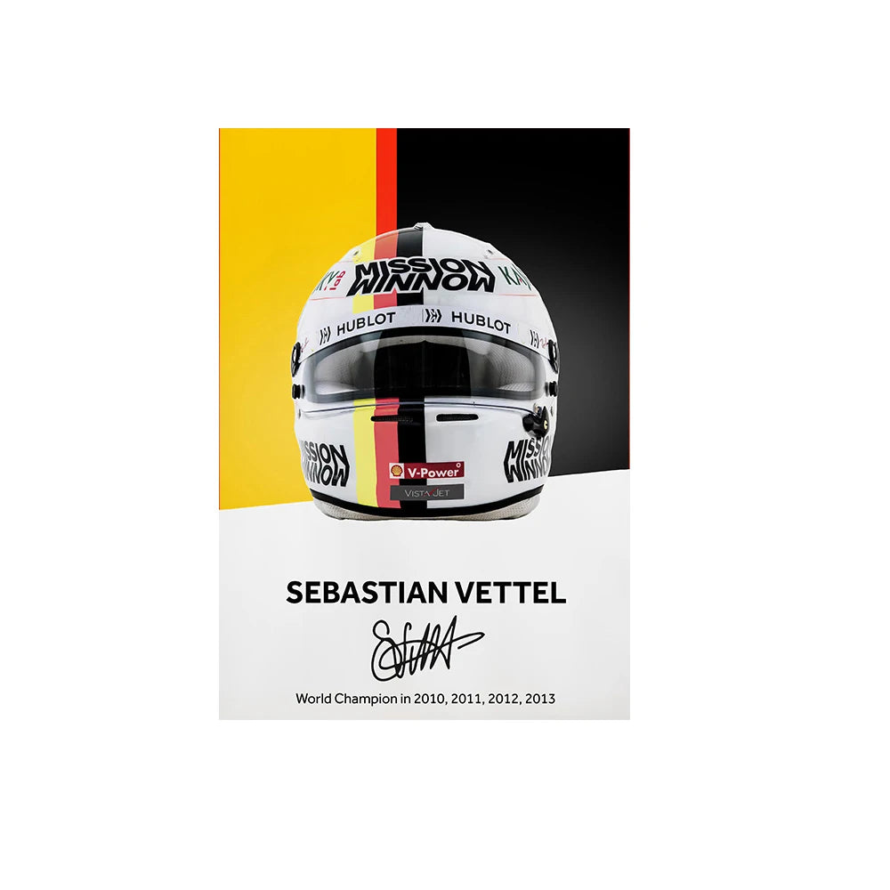 Formula 1 Helmet Canvas Art – Racing Poster Print for Sports Wall Decor