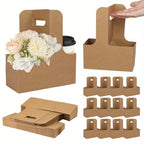 Floral Paper Gift Boxes – Decorative Handle Carriers for Birthday Wedding Party