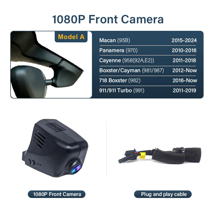 4K WiFi Dash Cam – Plug and Play Video Recorder for Porsche Models