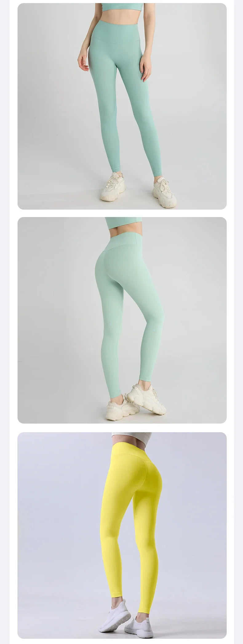 High Waisted Yoga Leggings – Naked Feel Fitness Pants for Gym and Running