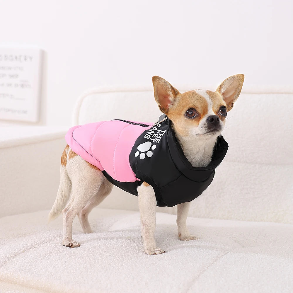 Reflective Dog Jacket – Windproof Winter Coat with D-ring for Small Dogs