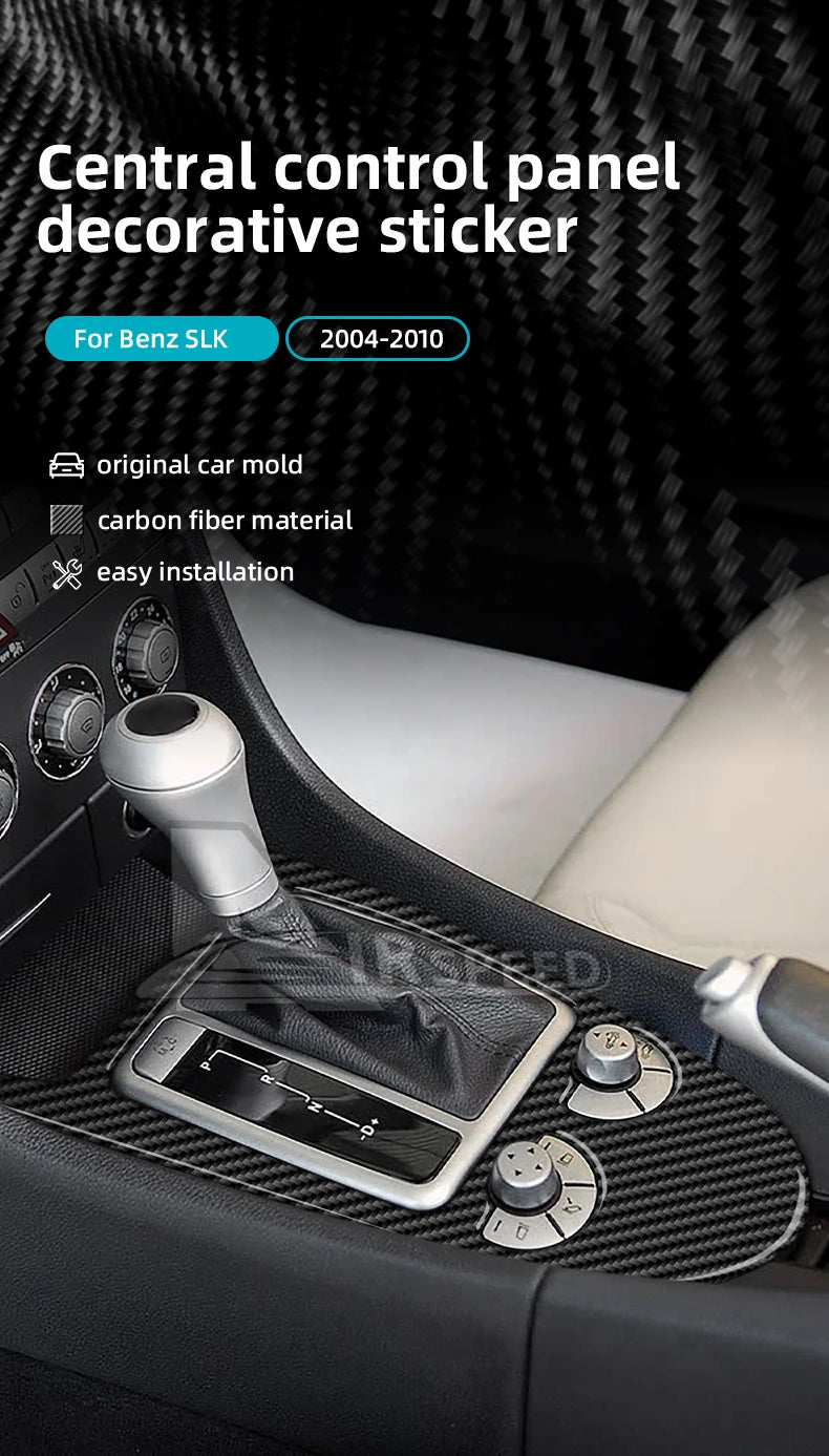 Carbon Fiber Gear Shift Trim – Interior Decal for Mercedes Benz SLK R171