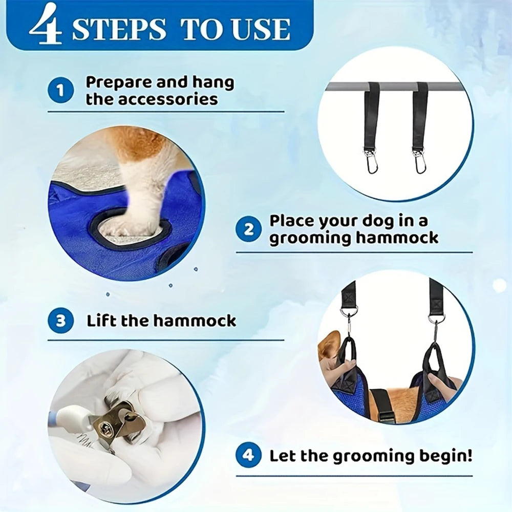Pet Grooming Hammock – Anti-Scratch Restraint Bag for Dog and Cat Nail Trimming