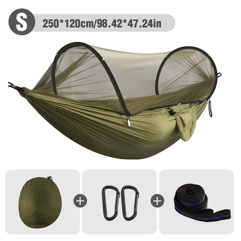 Camping Hammock – Quick Opening with Mosquito Net for Outdoor Sleeping