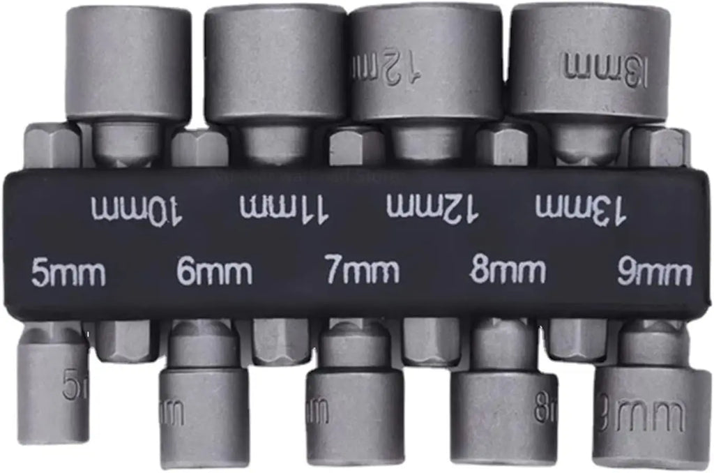 Hex Socket Nut Driver Set – 5mm-13mm Sleeve Nozzles for Mechanical Repairs