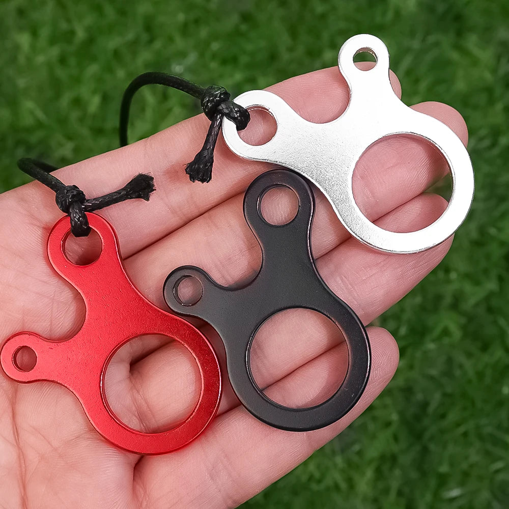 Aluminium Tent Rope Tensioner – 3-Hole Wind Cord Buckle for Camping Gear