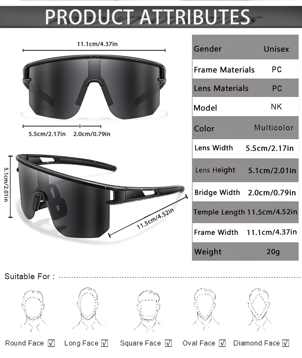 Kids Sport Cycling Sunglasses – UV400 Youth Eyewear for Outdoor Bike Baseball