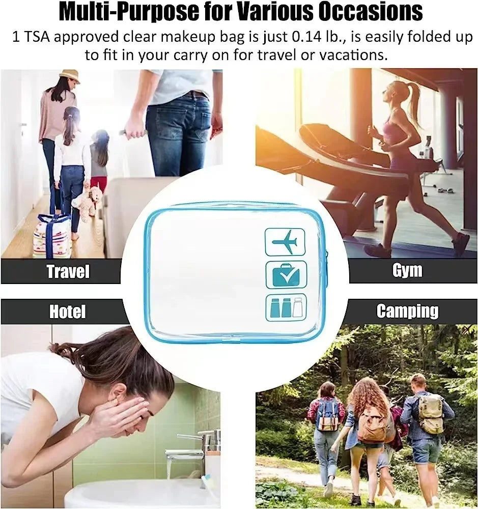 Transparent PVC Travel Toiletry Bag – Waterproof Cosmetic Organizer for Packing