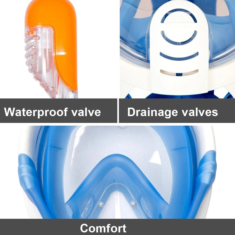 Full Face Snorkel Mask – Anti Fog Diving Gear for Adults and Kids