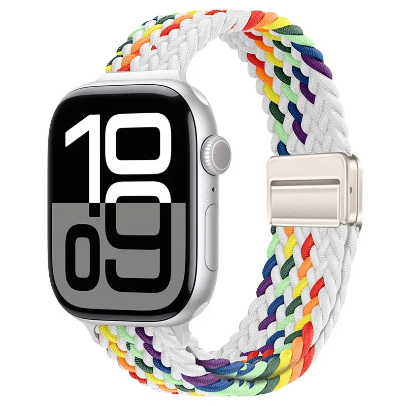 Braided Nylon Loop Watch Band – Magnetic Adjustable Bracelet for Apple iWatch