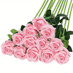 Realistic Artificial Rose Bouquet – Silk Floral Arrangements for Home Decor