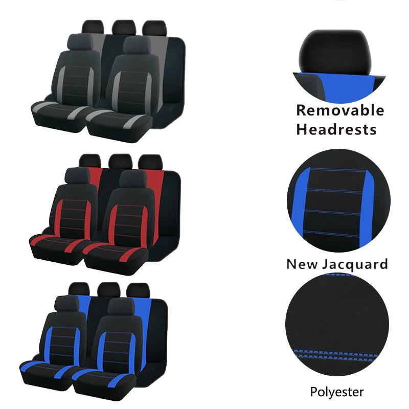Universal Polyester Car Seat Cover Set – Bicolor Protector for Auto Interior