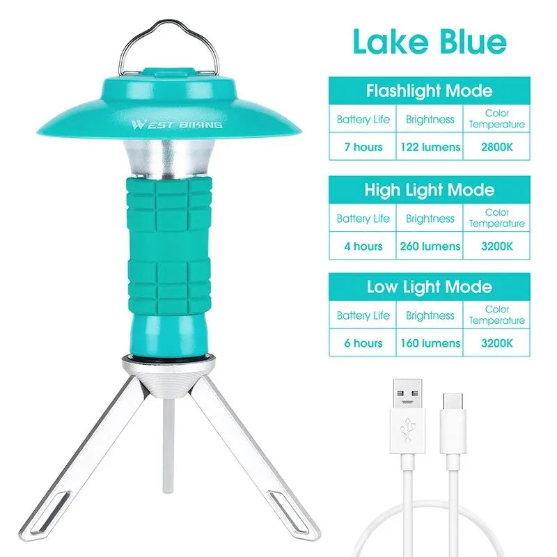 3-in-1 LED Camping Light – Multifunctional USB Rechargeable Tent Lantern