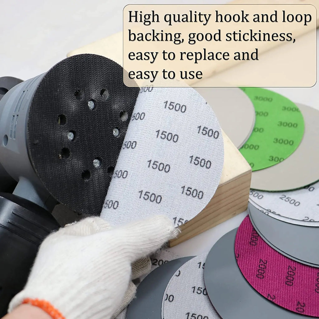 Wet and Dry Sanding Discs – 5 Inch Assorted Grit for Auto Metal and Wood